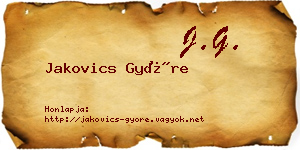 Jakovics Györe névjegykártya
